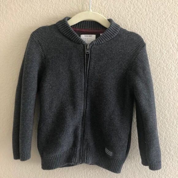 Zara Zipped Sweater Grey Toddler 18-24 Months - Picture 3 of 5
